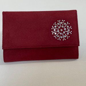 NEW Suede Trifold Wallet with Tupperware Fountain Logo for Women